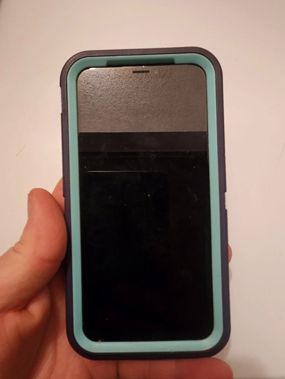 Apple iPhone X/XS Rugged (Otterbox-LIKE) Purple and Teal Phone Case